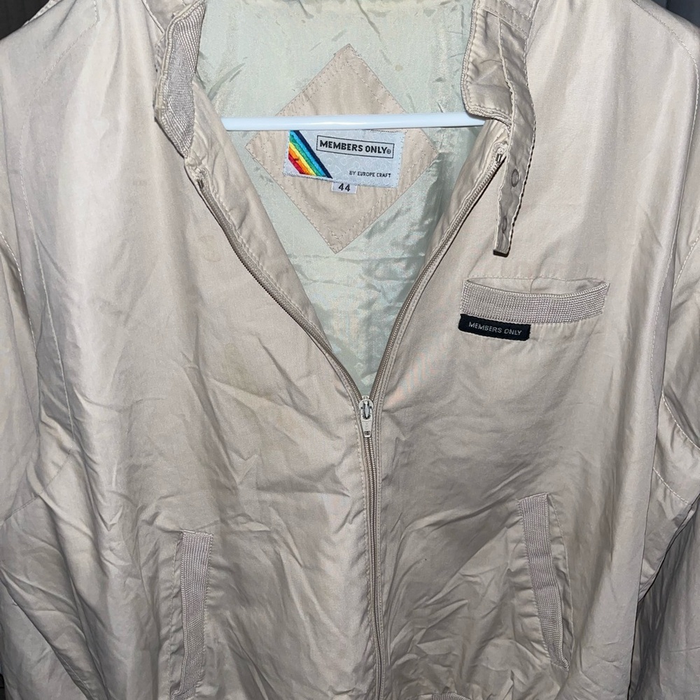 Members Only cream windbreaker